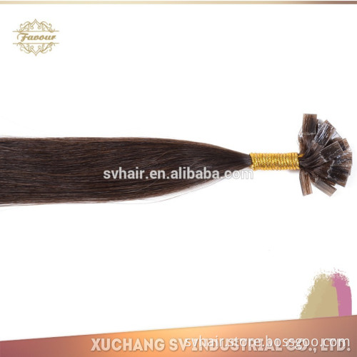 high quality human hair U,I,V,Flat tip Russian virgin remy hair fusion prebonded flat tip hair extensions